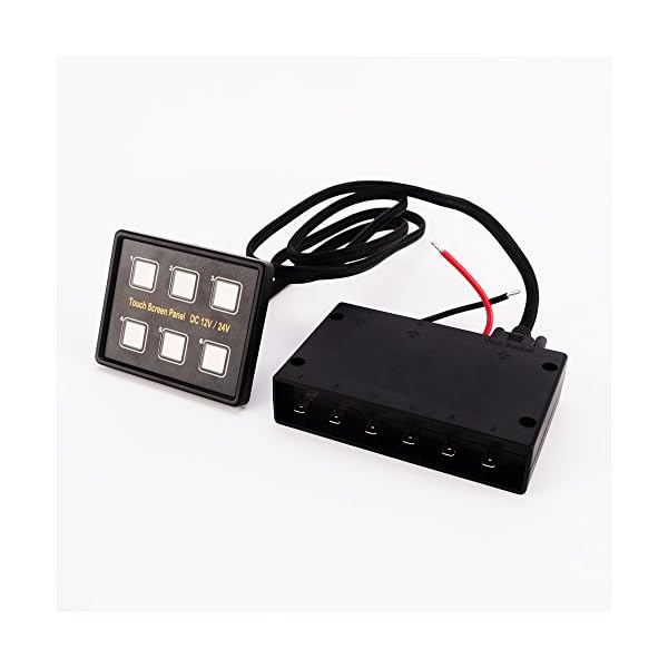 IZTOSS-6-Way-Capacitive-Touch-Sensitive-Screen-LED-Switch-Panel-w-Circuit-Control-Box-15-Pin-VGA-Cable-for-Car-Truck-Caravan-Boat-Yacht-Marine