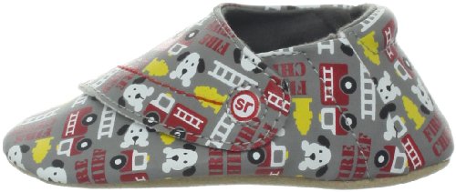 Stride Rite Flashin Firetruck Crib Shoe (Infant),Grey/Multi,1.5 M US Infant