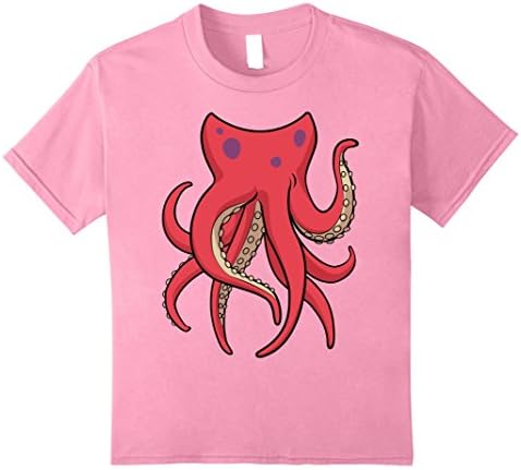 Kids Octopus Costume T-Shirt for Halloween Octopus Animal Cosplay 8 Pink