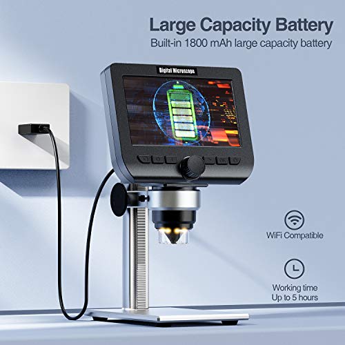 LCD Digital Microscope, YINAMA 4.3 Inch 2 Megapixels 1000X