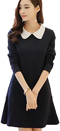 Amazon アイビエツ Aibietu レディース 長袖 Aライン 襟付き フレア ワンピース フォーマル 入学式 入園式 卒園式 ファッション ワンピース コート ジャケット 通販