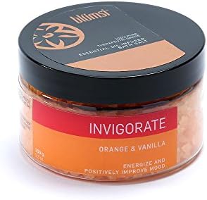 Essential Oil Infused Bath Salts 4oz Jar | Orange &amp; Vanilla (Invigorate) by Blumsi