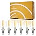 Dimmable E12 LED Candelabra Bulb Set - 4W, 40W Equivalent - 2700K Warm Light Vintage Style Candle Lightbulb for Chandelier, Ceiling Fan, Sconce, Desk Lamp or Porch Lights, Torpedo Top (Pack of 6)