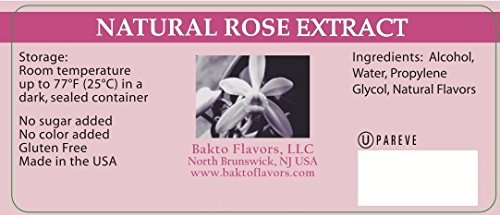 Bakto Flavors Food Services Line - Natural Rose Extract - 18 FL OZ