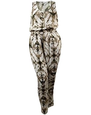 Women's Marble Tapered Zip-Front Jumpsuit