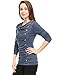 Allegra K Women's Cowl Neck Long Sleeves Buttons Decor Ruched Top Medium Blue