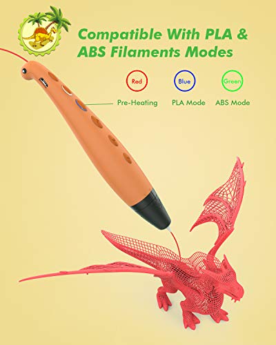 TECBOSS 3D Pen for Kids, Dinosaur STEM Toys 3D Printing Pen Mini Printer Drawing Painting Art Set with 2 Speeds Safe Sleep Mode Easy Control, The Best Gifts for 6/7/8/9/10 Year Old Boy Girl - Thumbnail 3