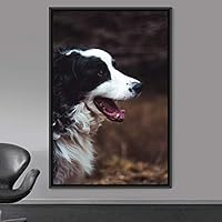 Framed Canvas Wall Art Pupper Animals Chic Dogs Multicolor Photography Urban - 16x24 inches