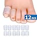 Sumifun Gel Pinky Toe Sleeves, Transparent Toe Cushion for Relief Little Toe, (6PCS Thin+6PCS Thick) Silicone Toe Protectors Blisters, Calluses Toenails Loss, Friction Pain Relief