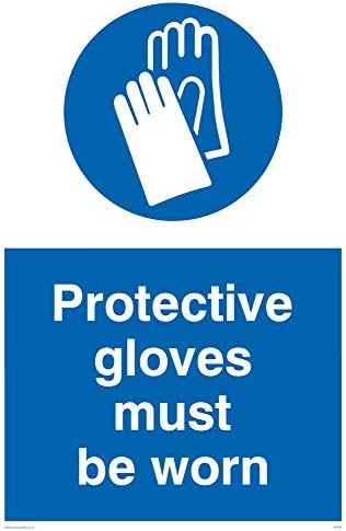 Viking Signs MP286-A4P-V"Protective Gloves Must Be Worn" Sign, Vinyl, 300 mm H x 200 mm W