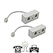 Two Way Telephone Splitters,Uvital Male to 2 Female Converter Cable RJ11 6P4C Telephone Wall Adaptor and Separator for Landline(White,2 Pack) primary