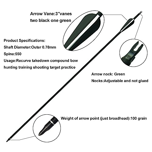 D&Q Hunting Bow and Arrow Set Archery Set Takedown Recurve Bow Right