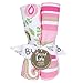 Trend Lab 100% Cotton Paisley Park Blooming Bouquet Burp Cloth set, 4 Pack Pink/Green/White