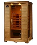 2-Person Hemlock Deluxe Infrared Sauna w/ 5 Ceramic Heaters
