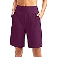 Viodia Women's 9" Long Swim Board Shorts with Pockets High Waisted Beach Swimsuits Knee Length Short for Women with Liner