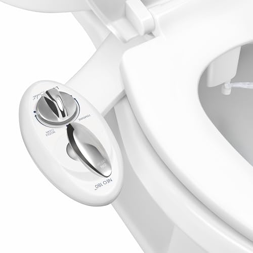 LUXE Bidet NEO 180: Selbstreinigende, Doppeldüse, nicht elektrischer Bidet-Aufsatz für Toilettensitz, einstellbarer Wasserdruck, Heck- und Damenwäsche, Hebelsteuerung (Weiß)