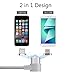 Smart&Cool Gen4 L-Shaped Nylon Braided Magnetic 2 in 1 Charging & Data Sync Cable Compatible with Phones and Tablets with Micro-USB and i-Product Interface (5 feet Silver Twin-Pack)