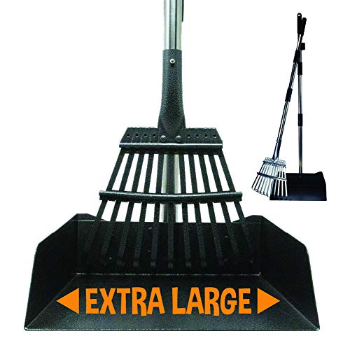 Bodhi Dog Metal Long Handle Tray and Rake Pooper Scooper Perfect for Small, Medium, Large, XL