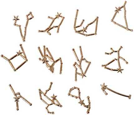 wuinghuui Wuhu 12 Constellation Resin Metal Material Epoxy Mold Open Bezel Charm Jewelry Making