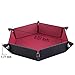 SIQUK 4 Pieces Dice Tray Folding Hexagon Dice Trays PU Leather Holder for Dice Games, 4 Dark Colors