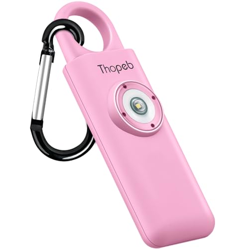 Photo 1 of Thopeb–Personal Safety Alarm for Women - 130dB Loud Siren & Strobe SOS LED Light, Self Defense Keychain with Emergency Alarm, College Essentials, Reusable by Women (Pink)