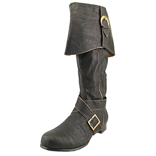MENS SIZING 1 Inch Heel Pirate Boots With Criss Cross Straps and Buckled Cuff