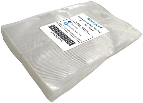 Upgraded! Upgraded! Upgraded! Vacuum Sealer Bags Embossed on Both-Sides with Commercial Grade for Food Saver, FDA Approved, BPA Free, 100 Pieces of 8" x 12" (Quart Size), Clear