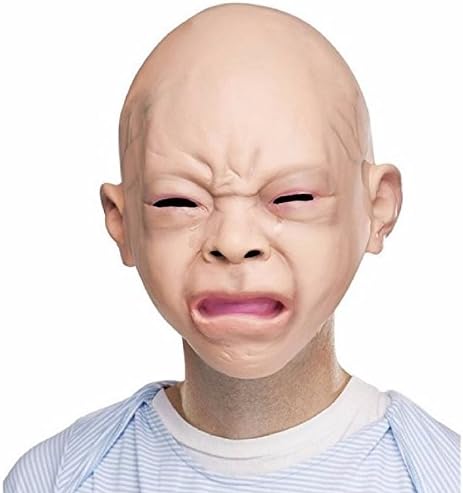 LB-Halloween Latex Disgusted Happy Cry Baby Costume Mask Halloween Full Head Party Masks