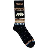 Alaska Novelty Socks Classic Bear Stripe Cotton Blend MENS 8-11