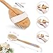 Shower Brush Dry Skin Body Brush Dry Brush with Rubber Anti-Skid Cover for Women Men&Elders Back Scrubber Natural Soft Bristles Detachable Long Bamboo Handle Bath Brush Let Skin Glowing