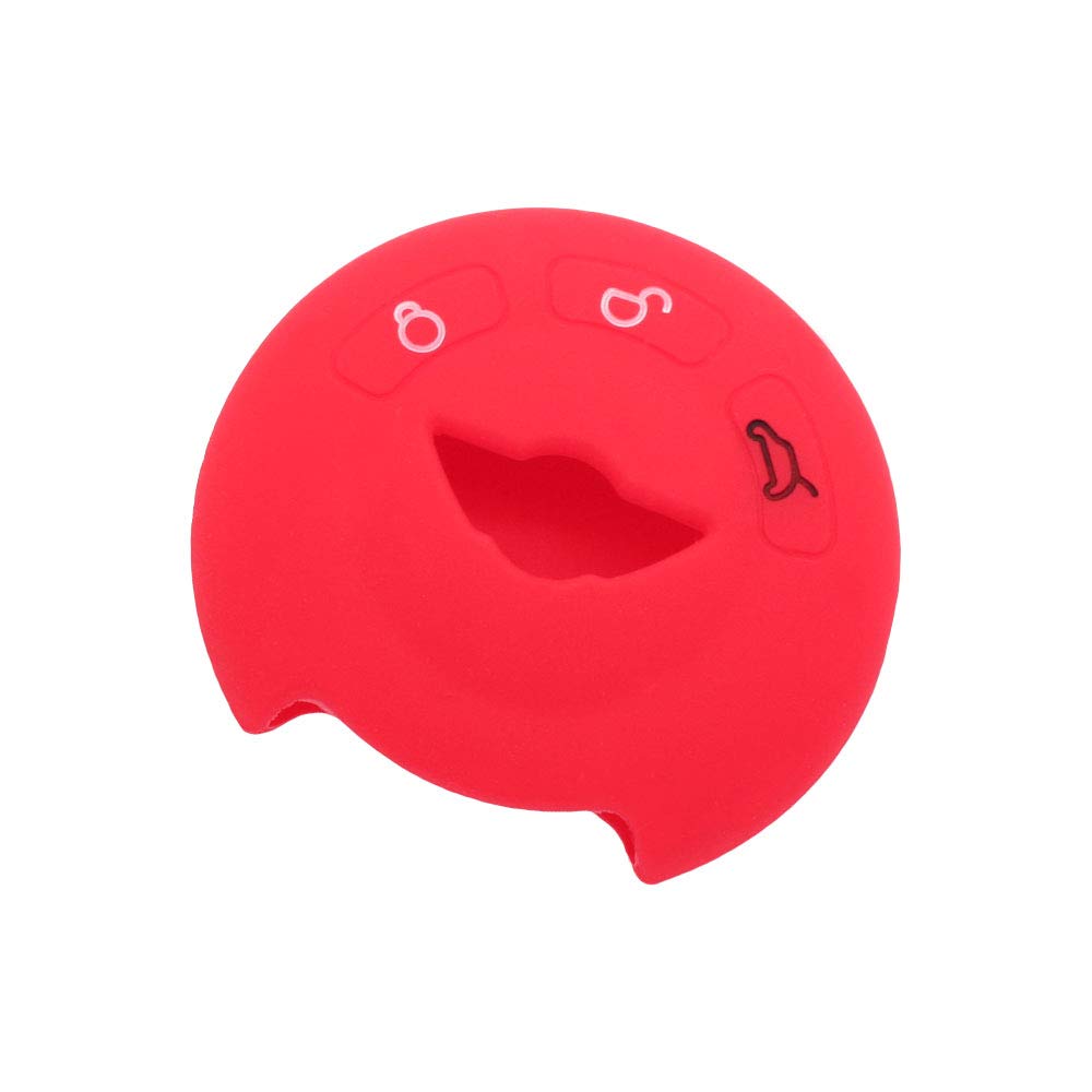 BROVACS Silicone Cover Protector Case Holder Skin Jacket Compatible with MINI Cooper 3 Button Round Smart Remote Key Fob CV9905 Red