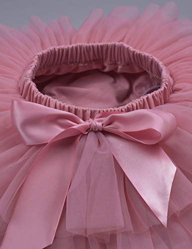 Baby Girls Ruffle Bottom Tutu Bloomers Toddler Tulle Diaper Cover Bloomer and Headband Set Bean Sand 12-24 Months