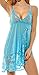 ADOREJOY Womens Babydoll Lingerie Set Plus Size Sleepwear(XXL,Sky Blue)