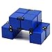 EDC Fidgeter Blue Infinity Cube Fidget Toys. Prime Quality Fidget Cubes Gadgets for Adults and Children. Cool Stress Toy, Desk Accessories, Home Office Anxiety Sensory and Stress Relief Puzzle
