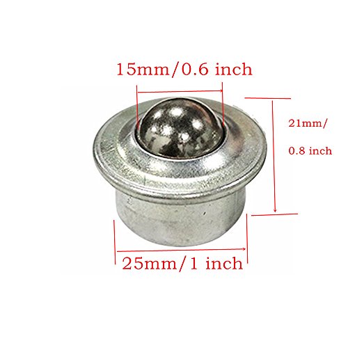 Ball Transfer Unit KangTeer 10pcs 5/8" Universal Base Metal Ball Bearing Casters Mounted Bearing Transfer Bearings