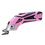 Pink Power Electric Fabric Scissors Box Cutter for Crafts, Sewing, Cardboard, Scrapbooking - Cordless Shears Cutting Tool (Renewed)