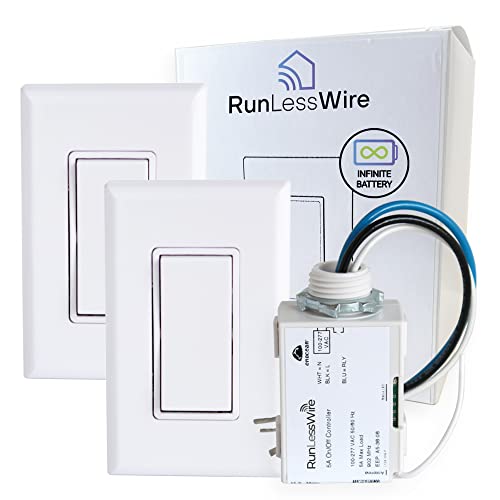 RunLessWire 3Way Wireless Light Switch & Receiver Kit with Infinite