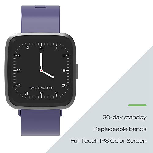 BingoFit Legend Smart Watch Fitness Activity Tracker 1.3'' IPS Color Screen Fitness Watch with Blood Pressure Oxygen Heart Rate Sleep Calorie Monitor Pedometer Watch for Women Men Kids-Blue