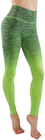 Women's Flexible Yoga Pants Ombre Leggings Activewaer L704 (S, A.G.Lime-L704)