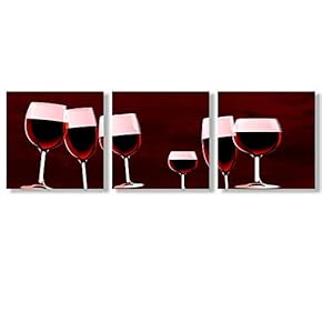 Canvas Wall Art Beautiful Red Wine Collections Picked Painting Artwork for Home Prints Framed - 12"x12"x3 Panels