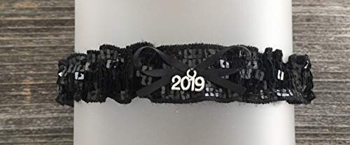 Sexy All Black Prom Garter - Satin Black Wedding Bridal Garter - 2019 Charm Prom Garters - Black Sequin