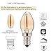 FLSNT C7 LED Candelabra Bulb, Dimmable LED Night Light Bulbs, 0.8W (15W Equivalent), E12 Small Base, 2200K Warm White, Amber Glass, 6 Pack