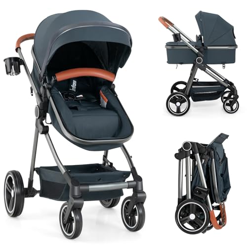 INFANS 2 in 1 Baby Stroller, Newborn Convertible Stroller Bassinet for Infant,…