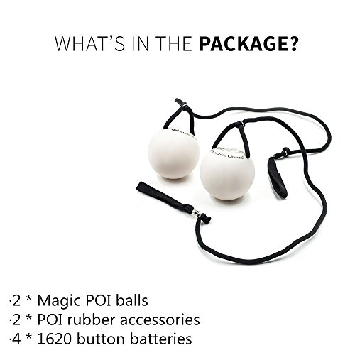 KEPEAK Magic LED Poi Balls Fun Toys for Dances, Camping & Indoor/Outdoor Activities (Pack of 2)
