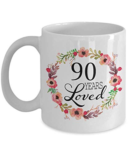 90 Years Loved Floral Coffee Mug