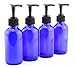 4-Ounce Cobalt Glass Pump Bottles (4 Pack), for Aromatherapy, Lotions, Soaps & More primary