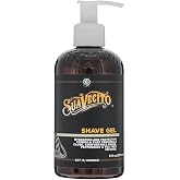 Suavecito Shave Gel 8 oz. Pump Bottle, Peppermint and Tea Tree Infused, Clear Formula That Hydrates and Protects Skin