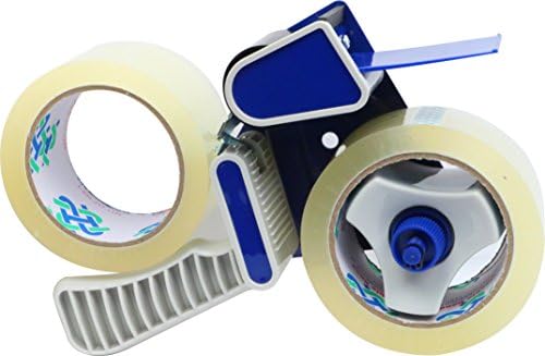 Double Bond Commercial Grade Packing Tape, 1.88"x 54.6 Yds (48mm x 50m), Clear (Dispenser+2 Rolls Hot Melt Tape, 1.8Mil)