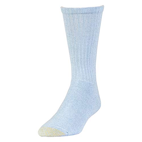 Gold Toe Men's Harrington Crew Socks, Multipairs, Washed Blue/Light (6