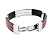 BONAMART Fashion Friendship Charm Stainless Steel Rubber Silicone Power Slap Bracelets Making for Men Red